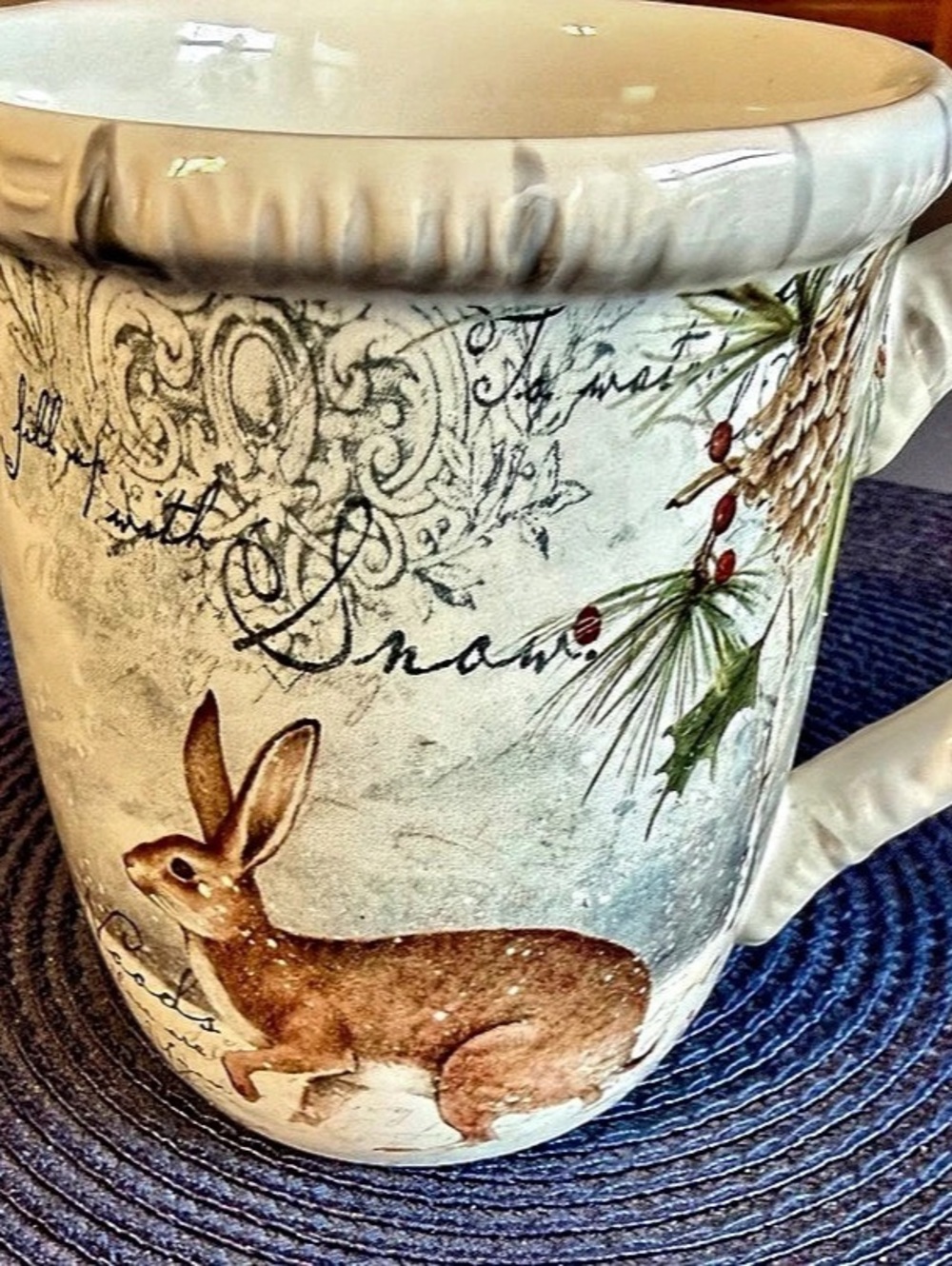 Certified International Susan Winget Christmas Traditions Christmas Mug Cream